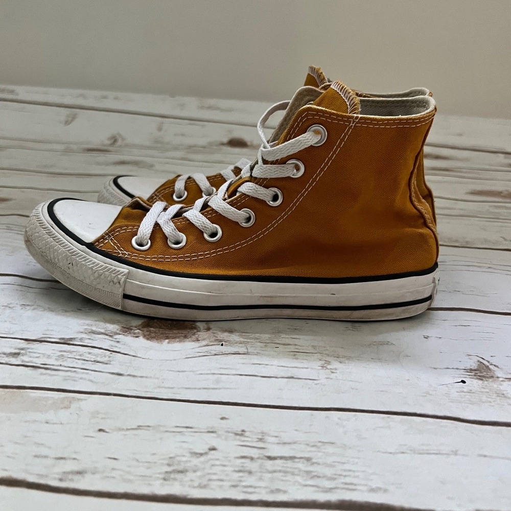 Converse Chuck Taylor All Star Hi Mustard Yellow Canvas Sneakers - Women 7 Men 5